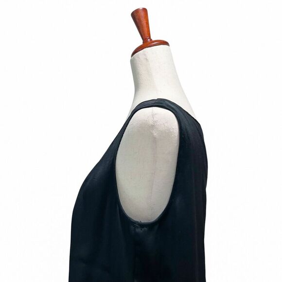 Escada Blouse Size 44 Black Pleated‎ Sleeveless Scoopneck Top Dressy Classic - Picture 6 of 9